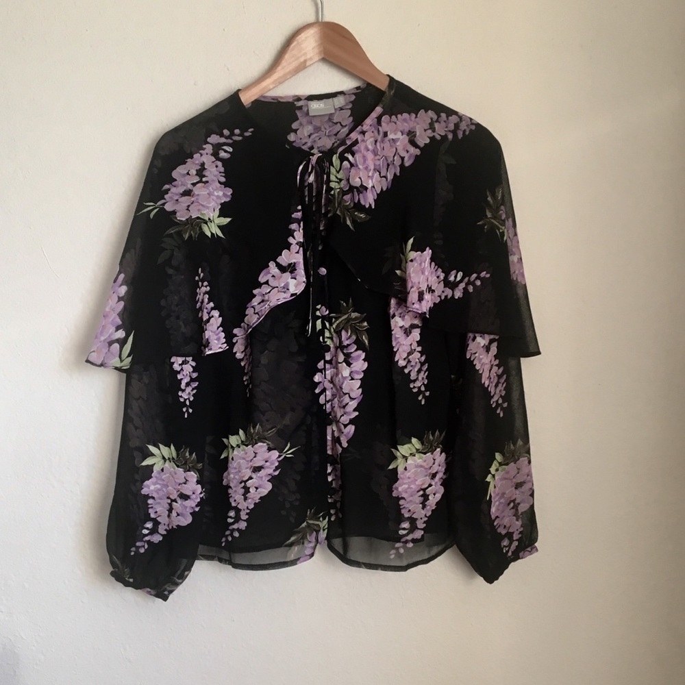 sheer batwing blouse